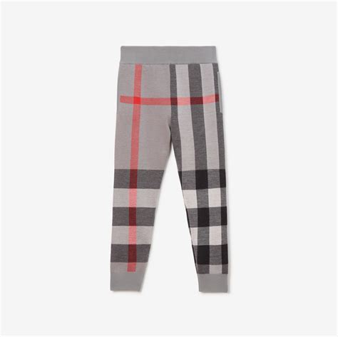 burberry check mens pants grey 52 wool|burberry check panel jogging pants.